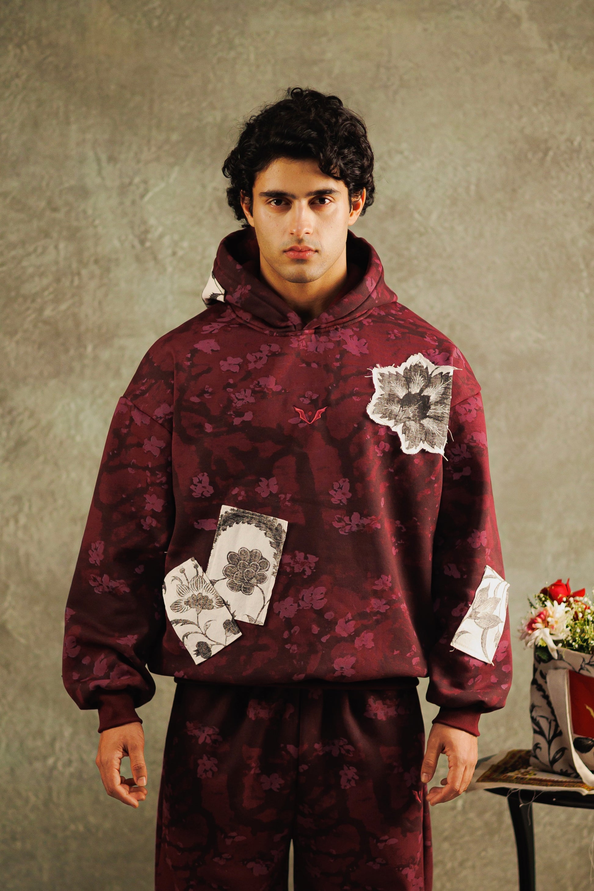 Wounded floral hoodie